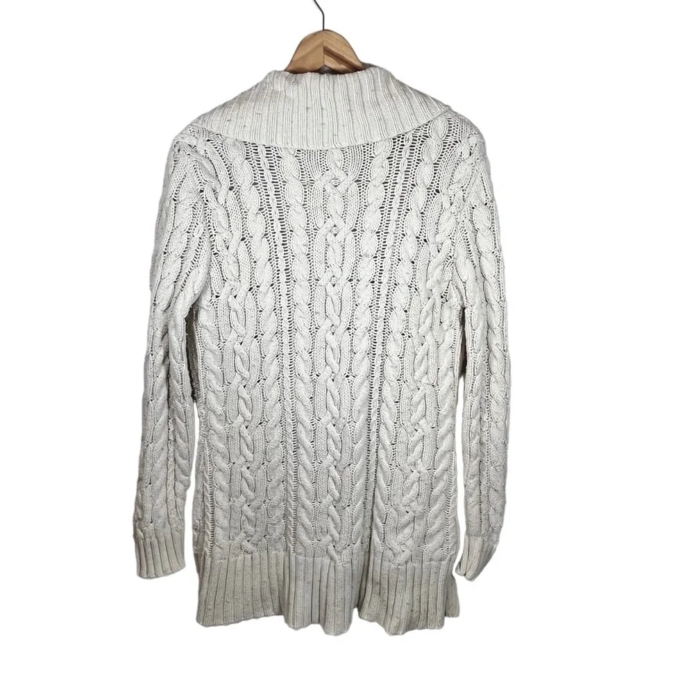 Ralph Lauren Unisex Cardigan Sweater Cotton Rabbit Hair Cable Knit Shawl Collar